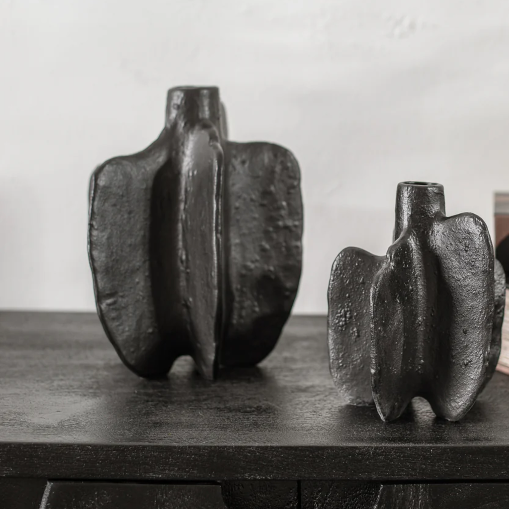 Bela Black Pepper Vase Sculpture | Black Ceramic, Versatile Design