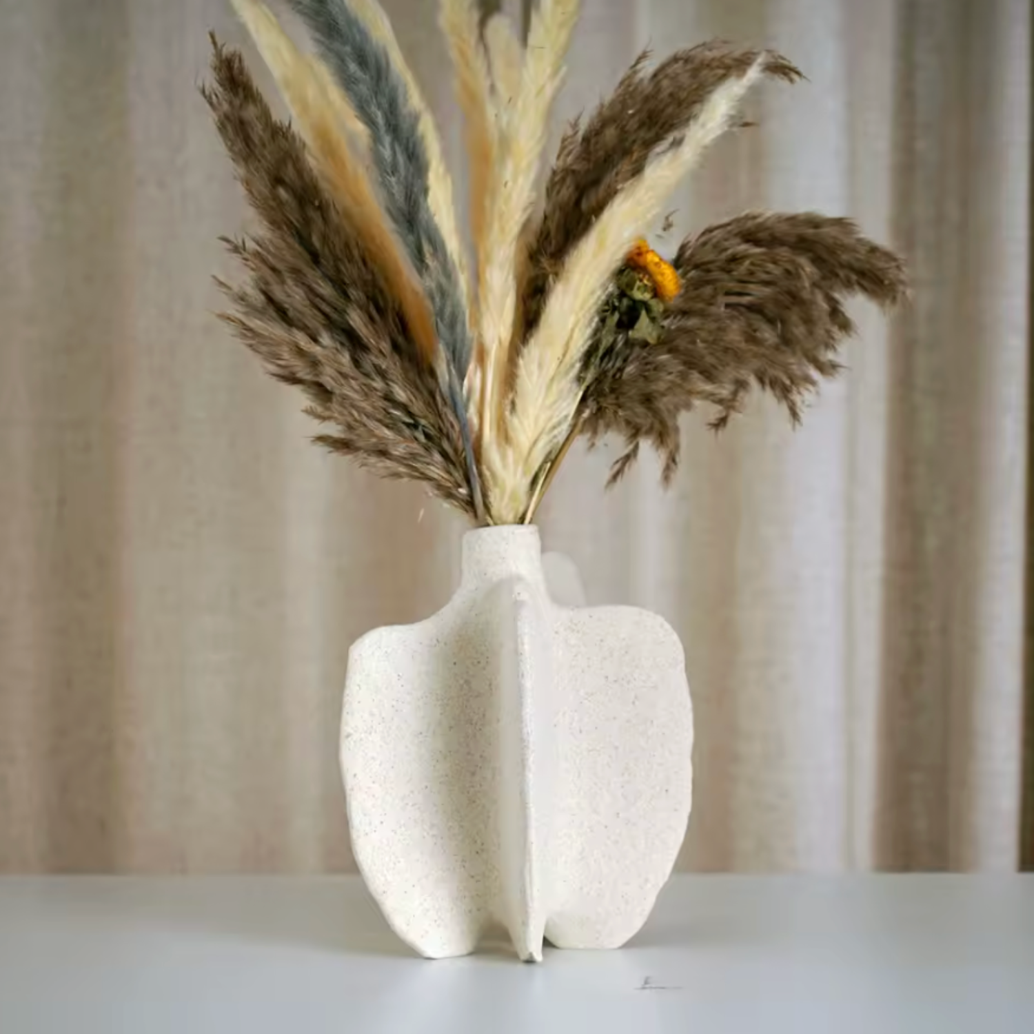 Bela White Pepper Jar Sculpture | Ceramic Vase, Modern Design
