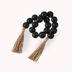 Bela Wooden Garland Rosary | 124 cm Length, Jute Tassels