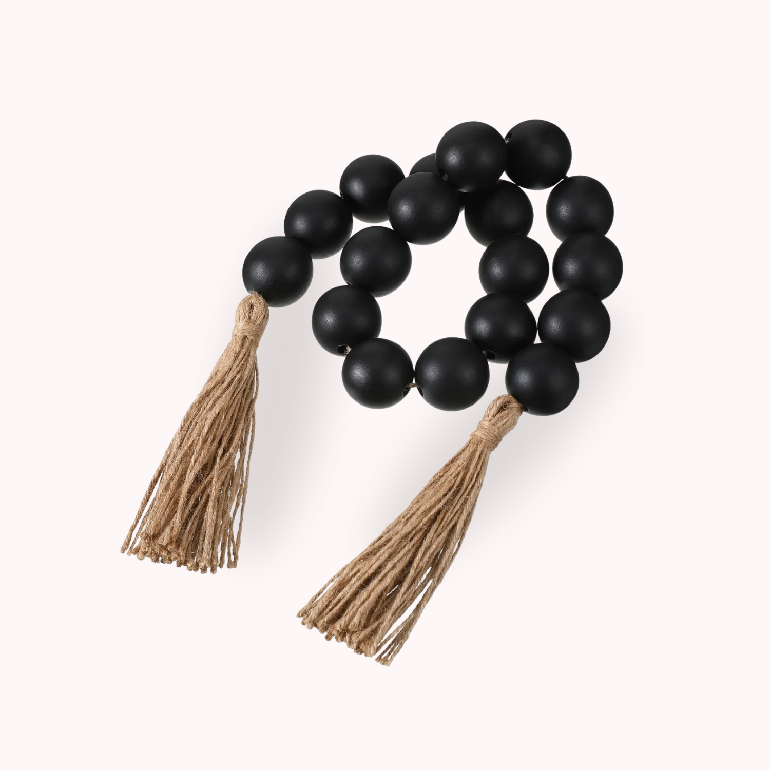 Bela Wooden Garland Rosary | 124 cm Length, Jute Tassels