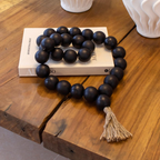 Bela Wooden Garland Rosary | 124 cm Length, Jute Tassels