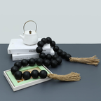 Bela Wooden Garland Rosary | 124 cm Length, Jute Tassels