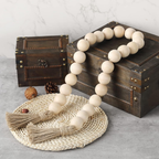 Belo Wooden Bead Garland | Natural Wood, 124 cm Length