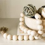 Belo Wooden Bead Garland | Natural Wood, 124 cm Length