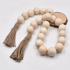 Belo Wooden Bead Garland | Natural Wood, 124 cm Length