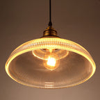 Retro Striped Glass Pendant Light with 1-Lamp Design