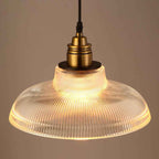 Retro Striped Glass Pendant Light with 1-Lamp Design
