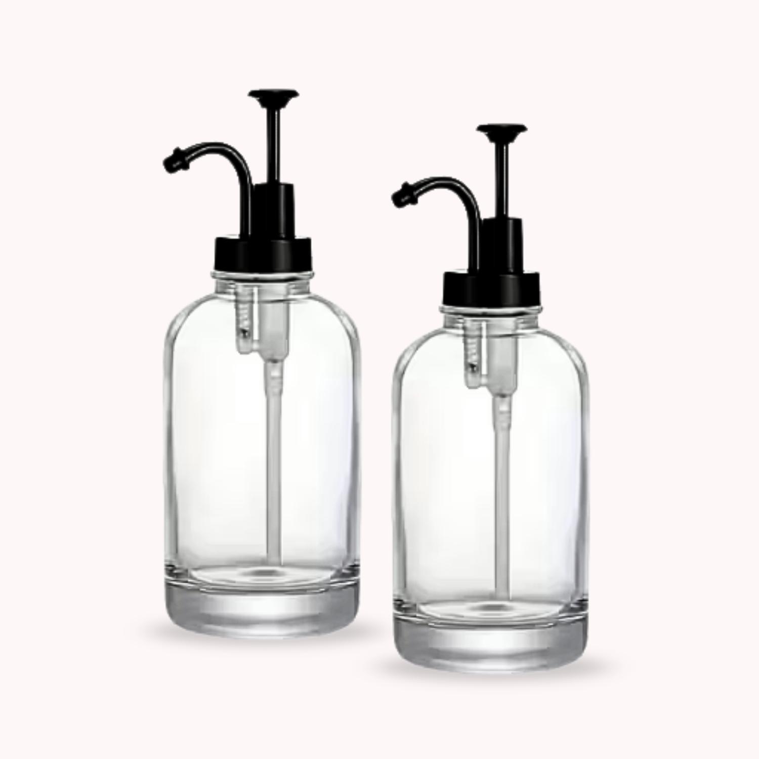 Bela Glass Dispenser Set | 500ml, Black Metallic Trigger, Set of 2