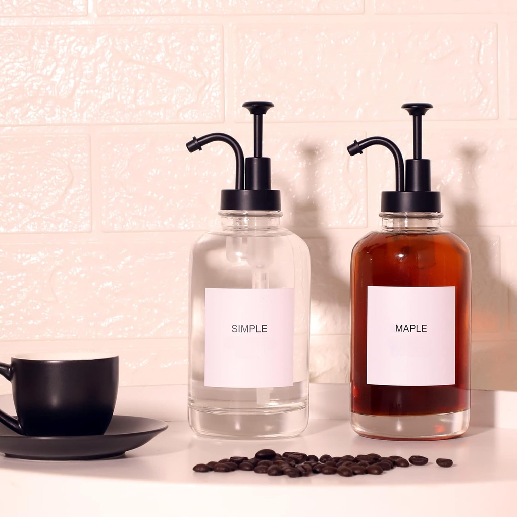 Bela Glass Dispenser Set | 500ml, Black Metallic Trigger, Set of 2