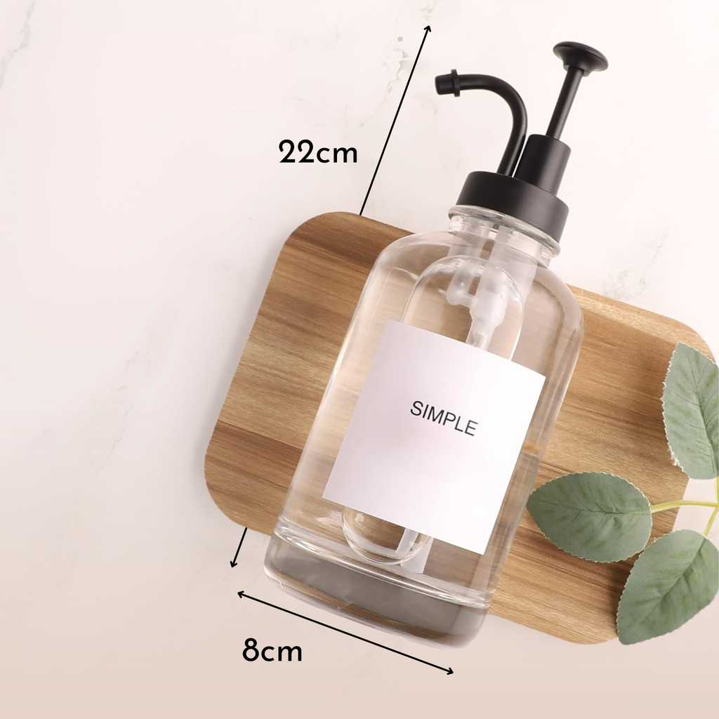 Bela Glass Dispenser Set | 500ml, Black Metallic Trigger, Set of 2