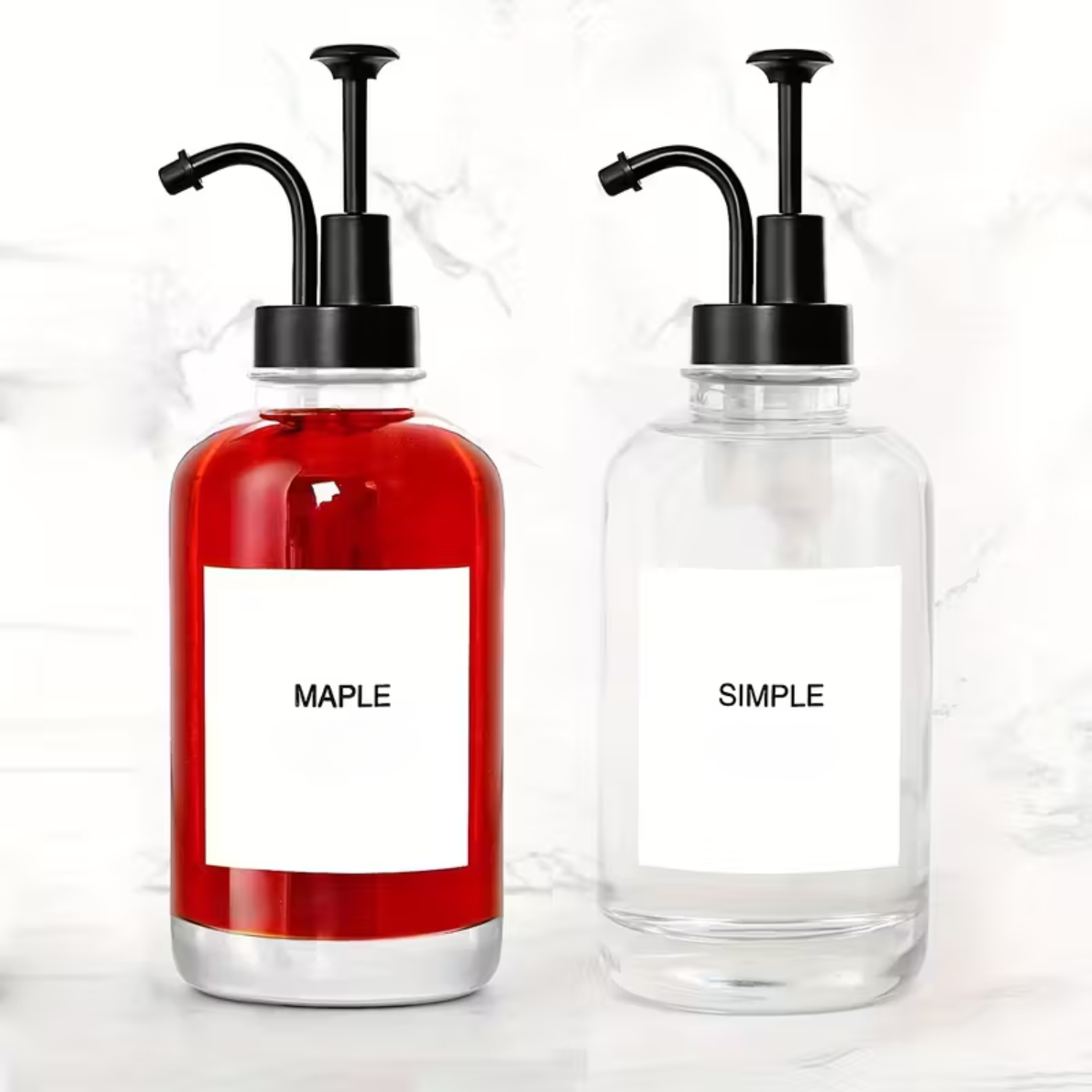 Bela Glass Dispenser Set | 500ml, Black Metallic Trigger, Set of 2
