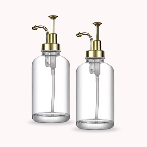 Bela Glass Dispenser Set | 500ml, Gold Trigger, Reinforced Base