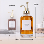 Bela Glass Dispenser Set | 500ml, Gold Trigger, Reinforced Base