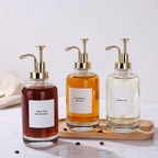 Bela Glass Dispenser Set | 500ml, Gold Trigger, Reinforced Base
