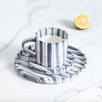 Bela Vintage Plate and Cup Set | Hand-Painted Ceramic, 3-Piece