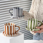 Bela Vintage Plate and Cup Set | Hand-Painted Ceramic, 3-Piece