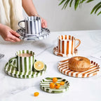 Bela Vintage Plate and Cup Set | Hand-Painted Ceramic, 3-Piece