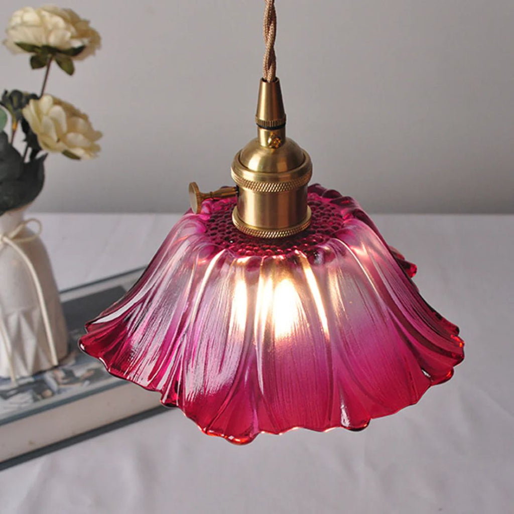 Bela Glass Pendant Light | Flower Shape, Adjustable Length 150 cm