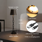 Brix Table Lamp | Rechargeable Touch LED, Matte Black Finish