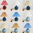 Scandinavian Minimalist Ceramic Pleated Table Lamp with Single Light
