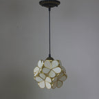 Retro Stained Glass Petal Single-Light Pendant Fixture
