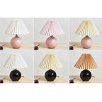 Scandinavian Minimalist Ceramic Pleated Table Lamp with Single Light