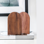 Black Walnut Wood Bookends – Heavy Duty, Non-Slip Book Holder for Shelves, Home & Office Decor