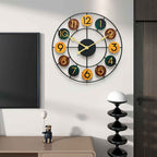 Bello Wall Clock | Retro Iron Design, Silent Quartz Movement