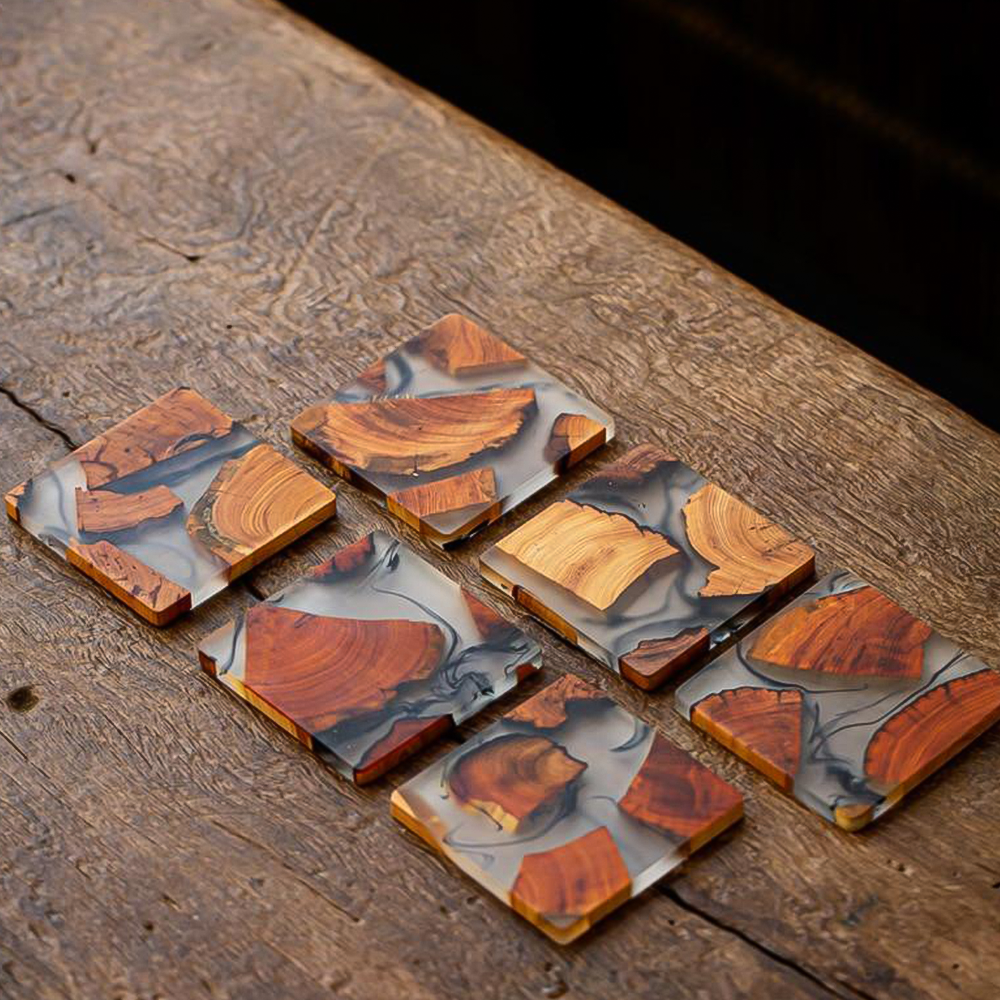 Moro Resin Coasters | Handmade Pinewood & Art Resin