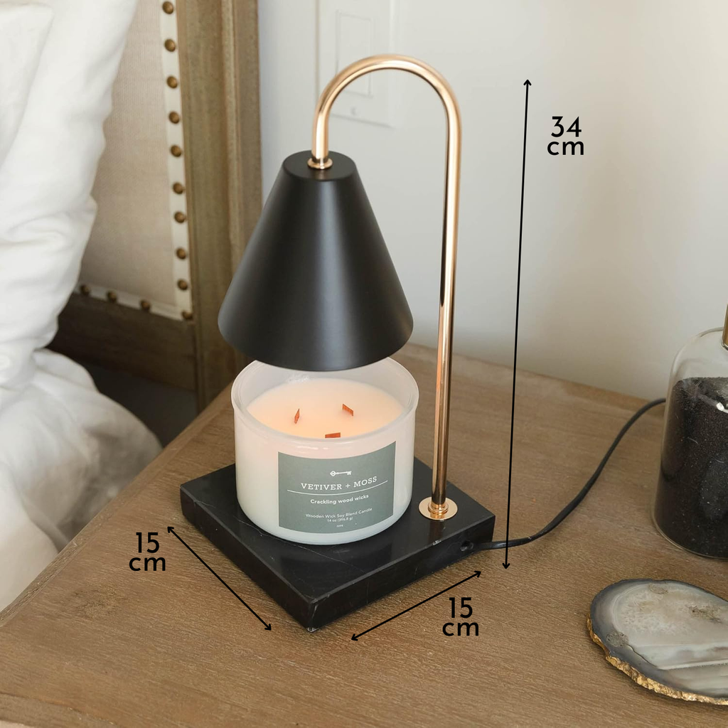 Serenity – Black Modern Adjustable Timer Candle Warmer Lamp