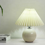 Scandinavian Minimalist Ceramic Pleated Table Lamp with Single Light