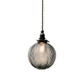 ColonialGlow: Round Pendant Light made of Glass with Colonial Design & LED-compatible – for Entryway & Living Room