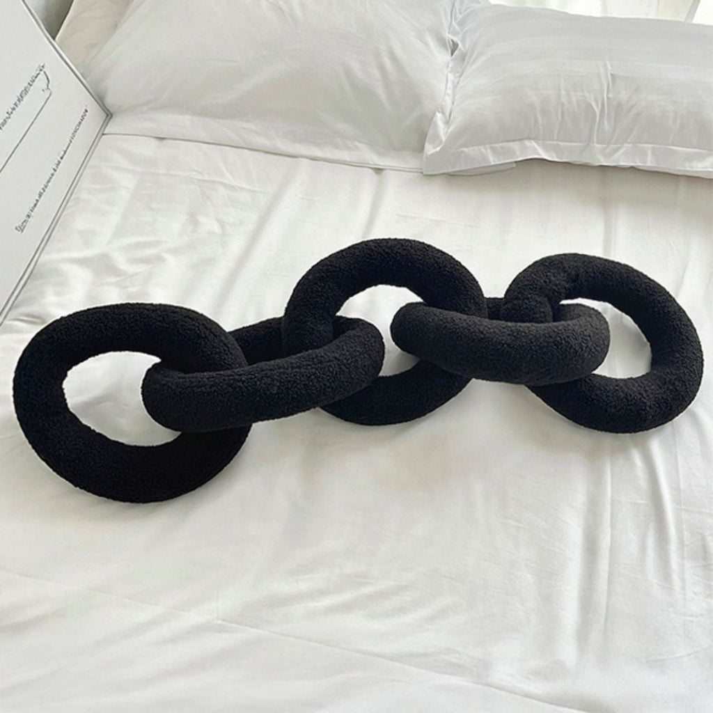 Bela Chain Cushion | Soft Black Design, Modern Nordic Style