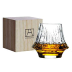 Kumo Whisky Glass | Hittebestendig, Vulkanisch Design in Houten Kist