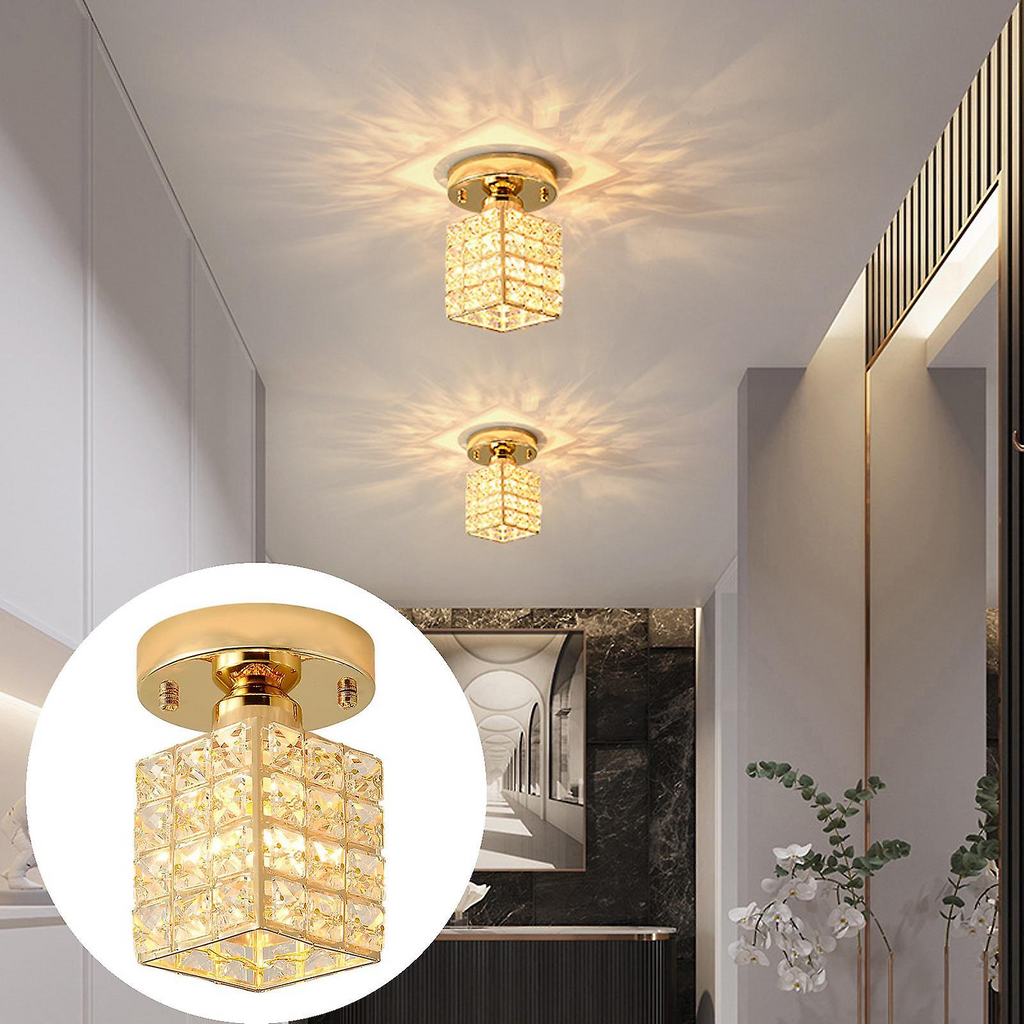 Elara Plafondlamp | Goud & Glas, E27 Fitting, Compact Design