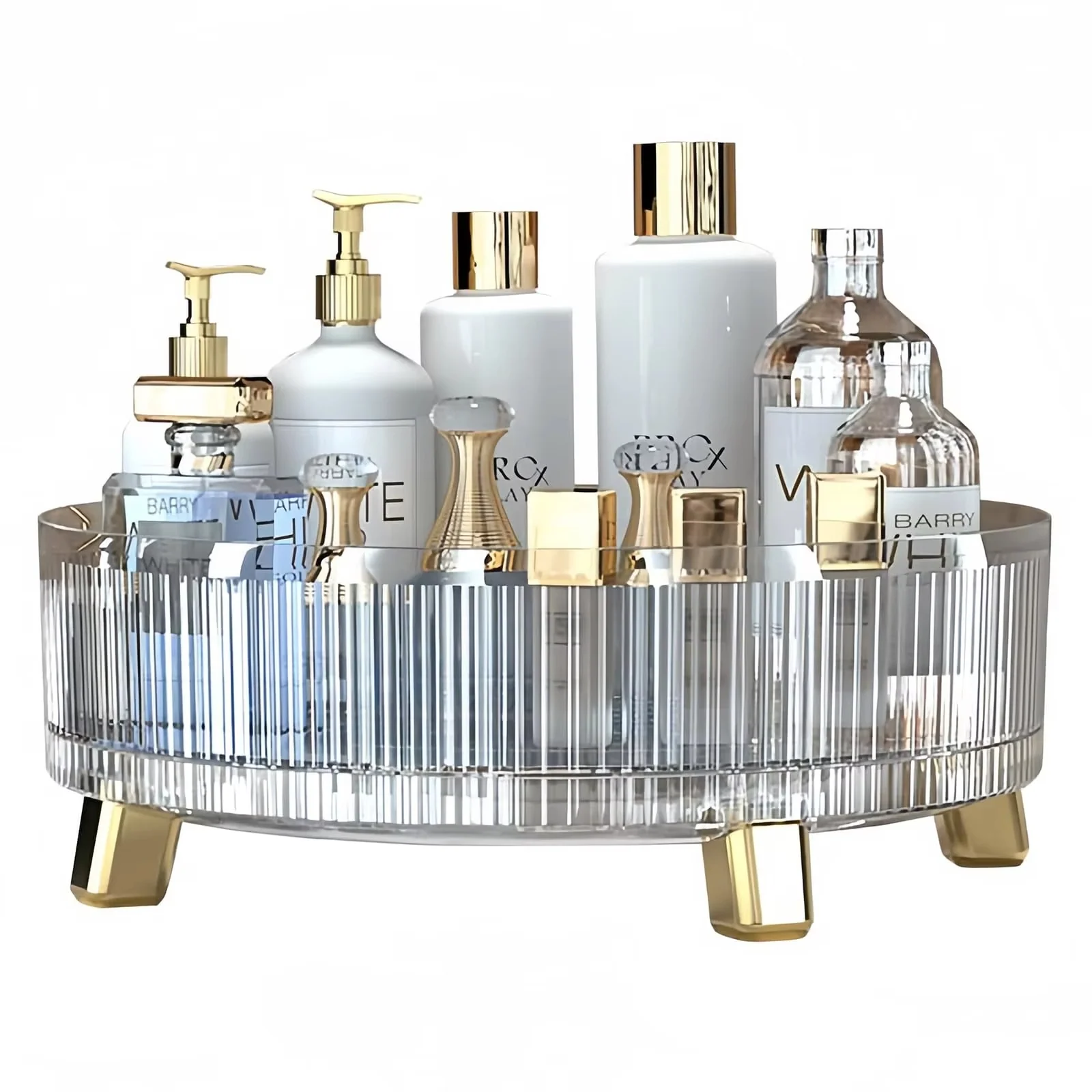 Makeup Organizer 360 Degree Rotating Clear Plastic Multi Tier Storage