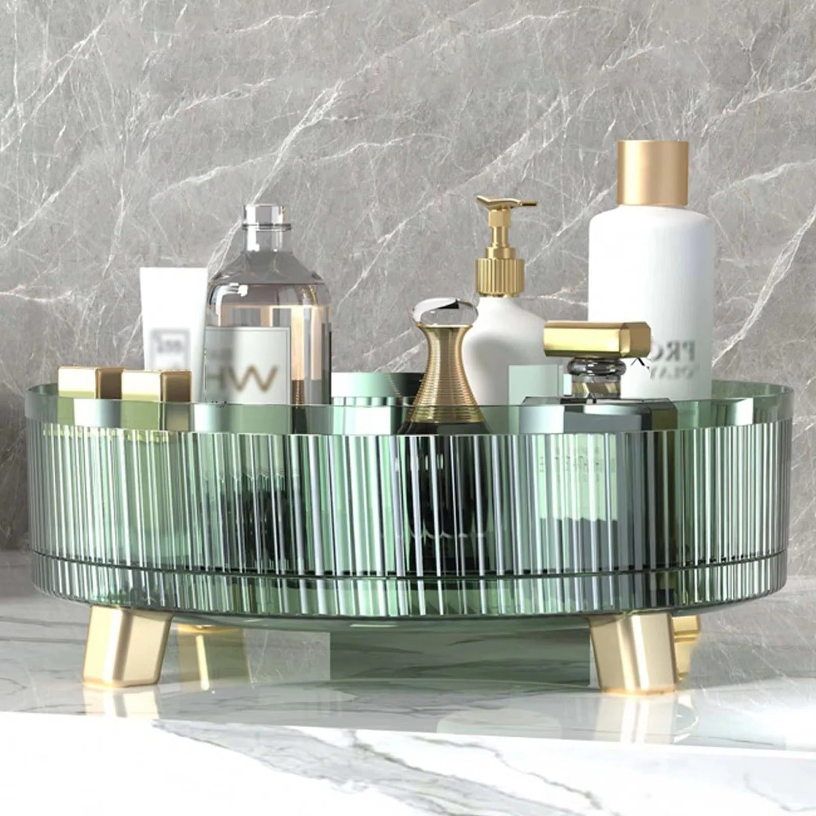 Makeup Organizer 360 Degree Rotating Clear Plastic Multi Tier Storage