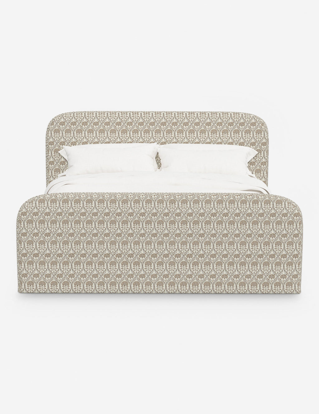 Bela Upholstered Bed | Low Rounded Headboard, Raised Footboard