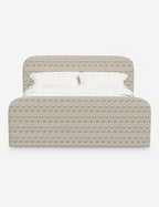 Bela Upholstered Bed | Low Rounded Headboard, Raised Footboard
