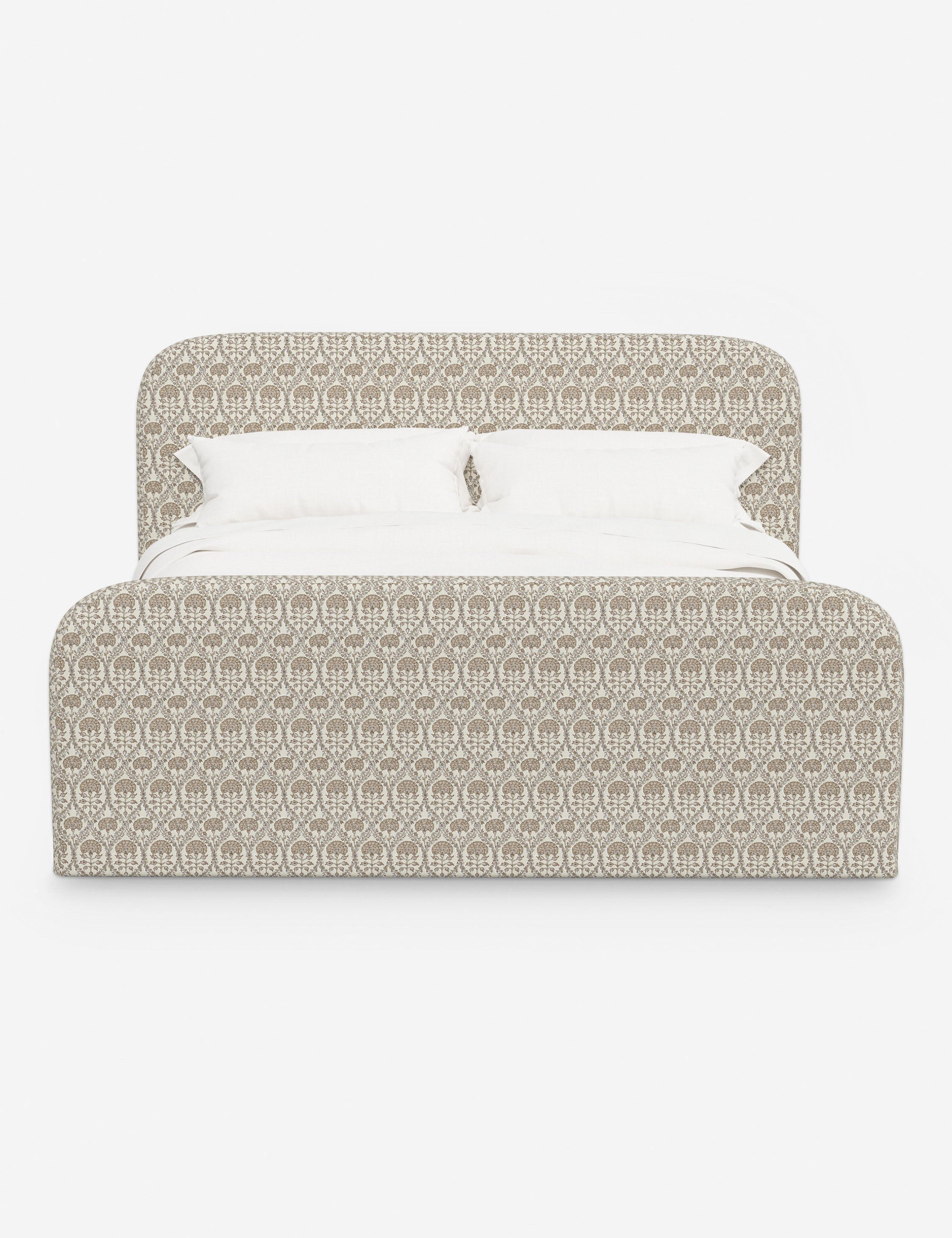 Bela Upholstered Bed | Low Rounded Headboard, Raised Footboard
