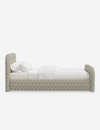 Bela Upholstered Bed | Low Rounded Headboard, Raised Footboard