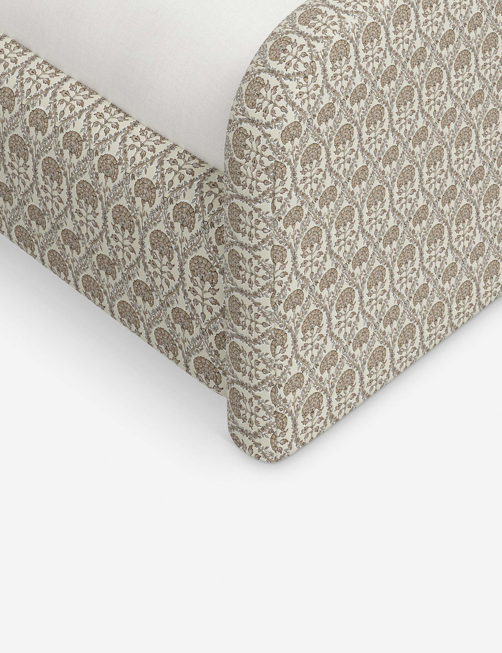 Bela Upholstered Bed | Low Rounded Headboard, Raised Footboard