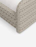 Bela Upholstered Bed | Low Rounded Headboard, Raised Footboard