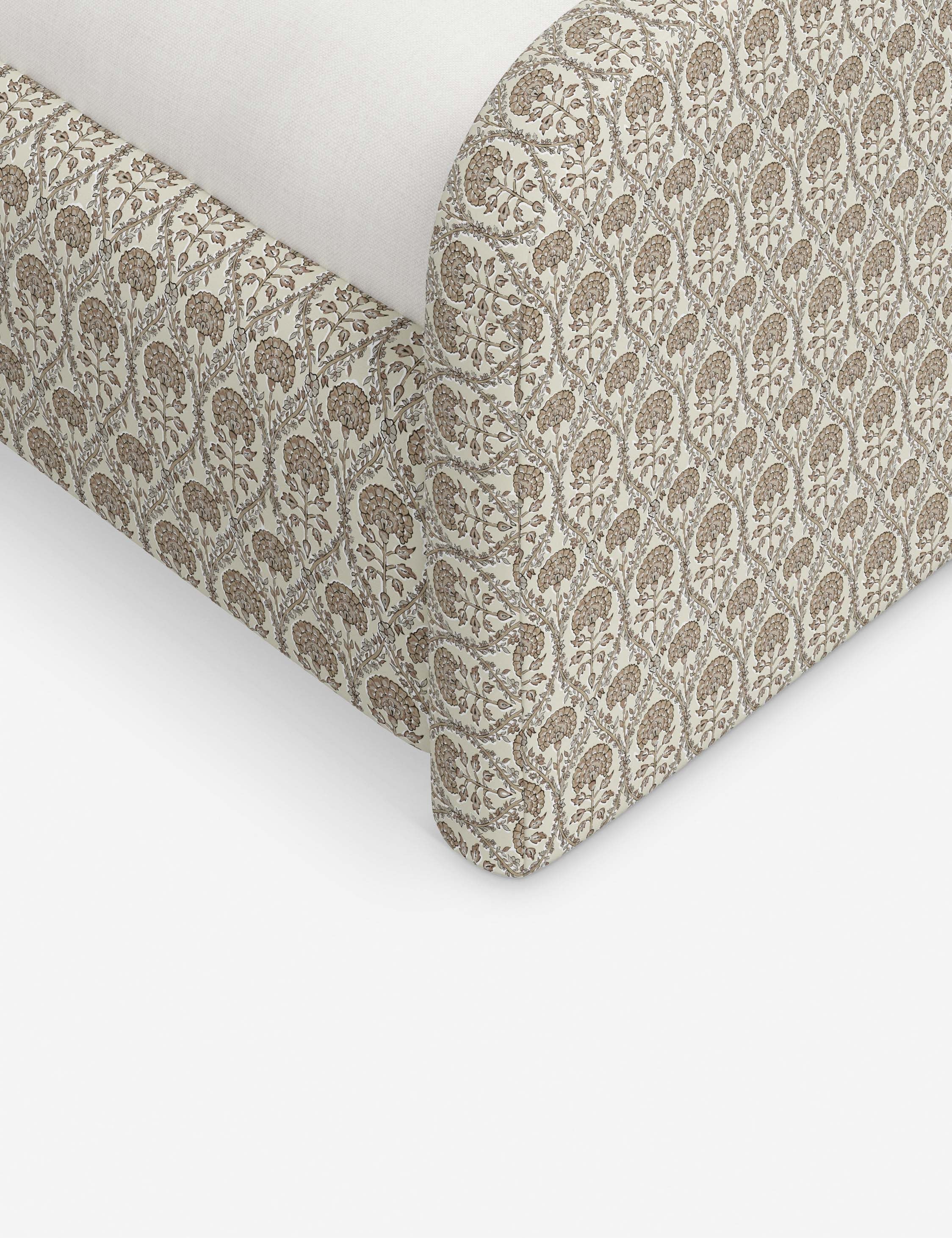 Bela Upholstered Bed | Low Rounded Headboard, Raised Footboard