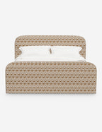 Bela Upholstered Bed | Low Rounded Headboard, Raised Footboard
