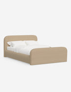 Bela Upholstered Bed | Low Rounded Headboard, Raised Footboard