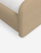 Bela Upholstered Bed | Low Rounded Headboard, Raised Footboard