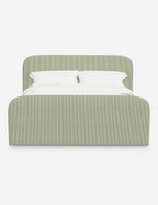 Bela Upholstered Bed | Low Rounded Headboard, Raised Footboard