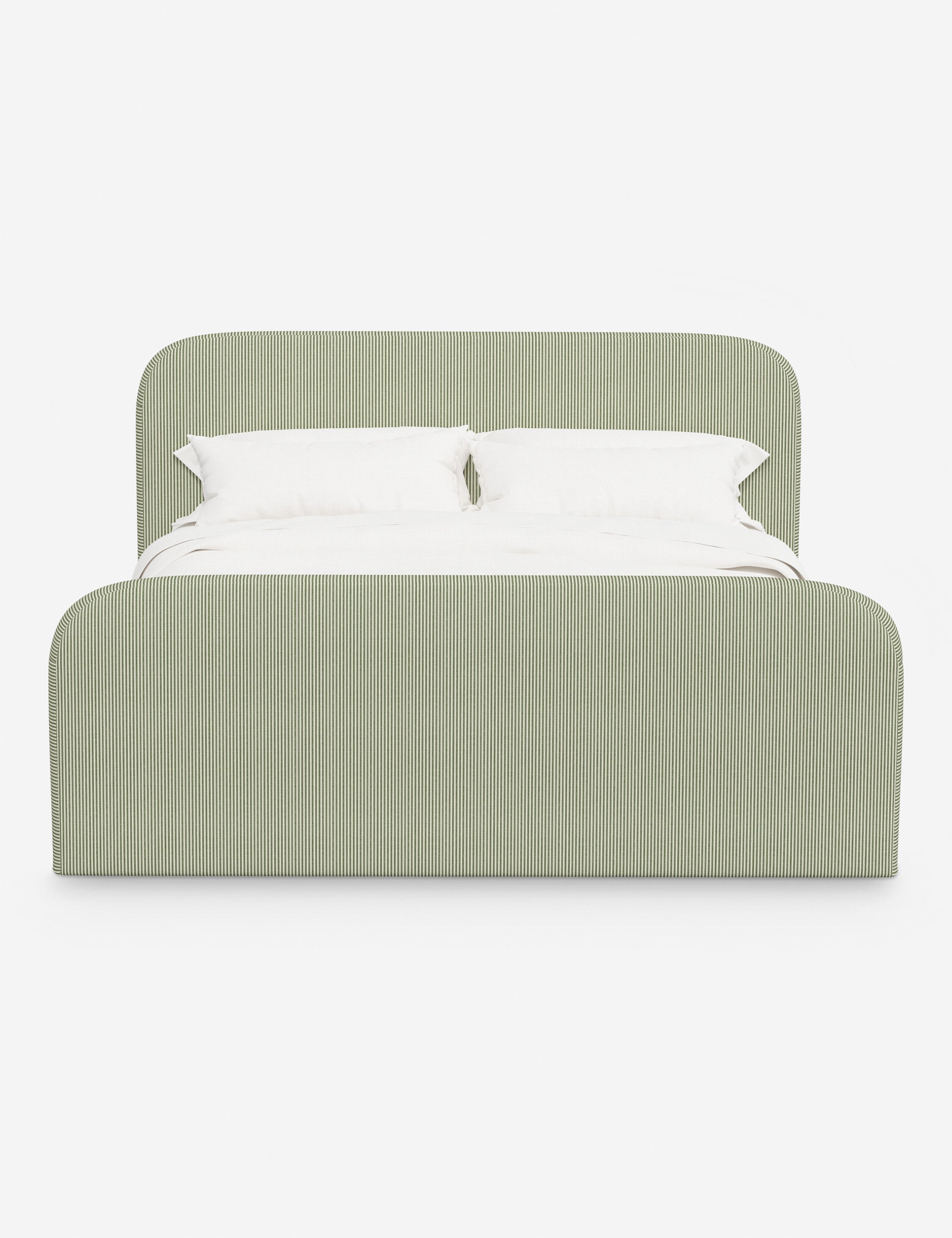 Bela Upholstered Bed | Low Rounded Headboard, Raised Footboard