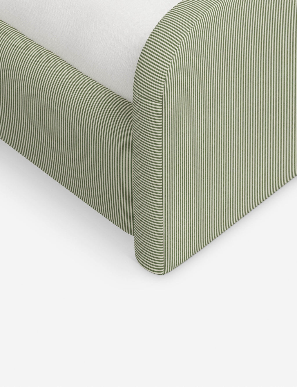 Bela Upholstered Bed | Low Rounded Headboard, Raised Footboard